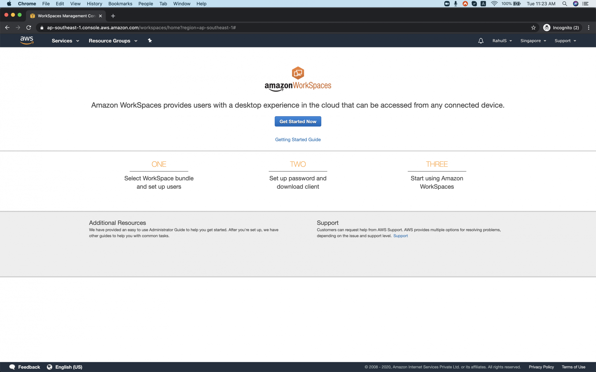 What is amazon workspace and how to create it on aws