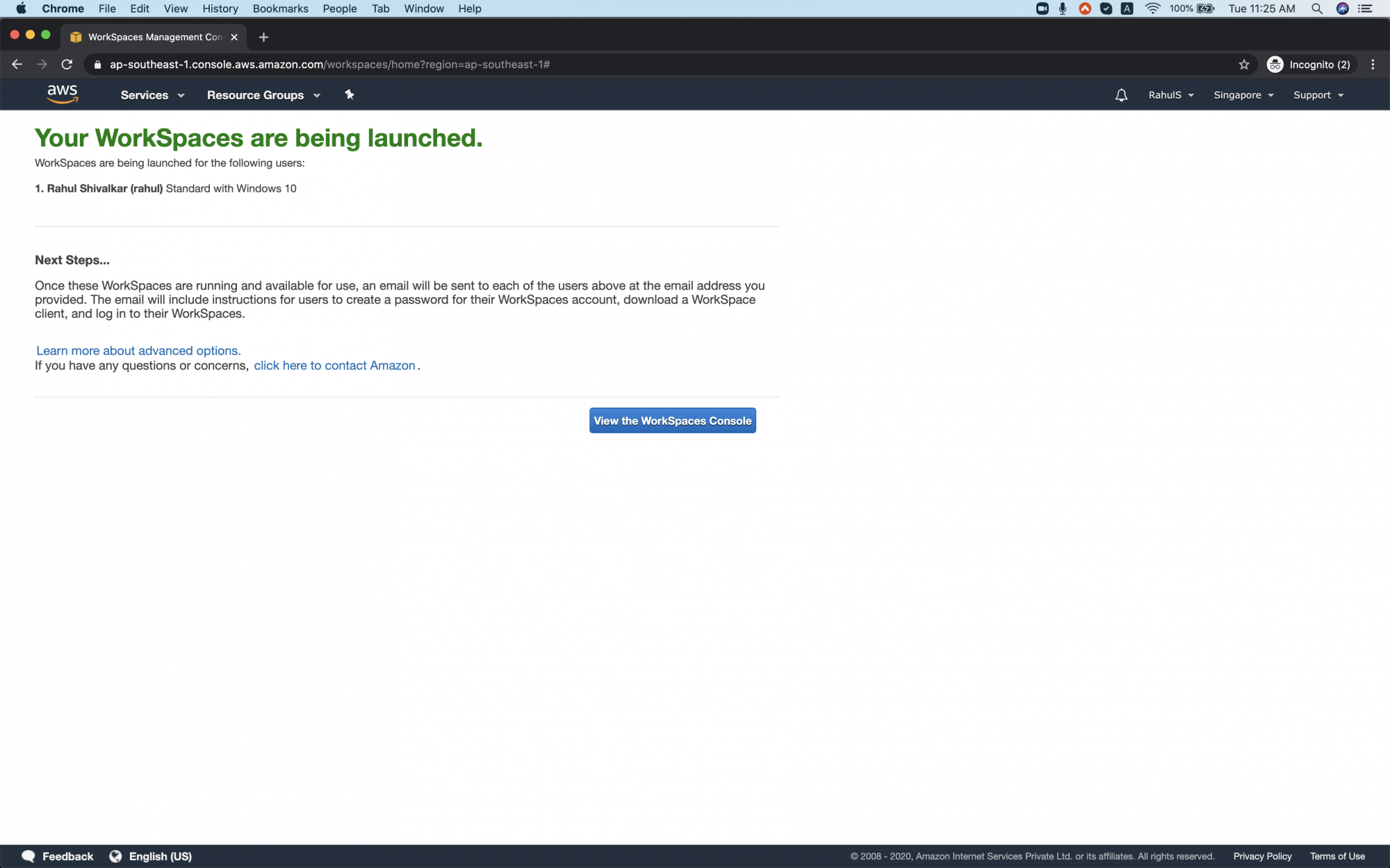 What is amazon workspace and how to create it on aws