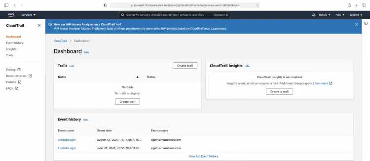 CloudTrail Dashboard