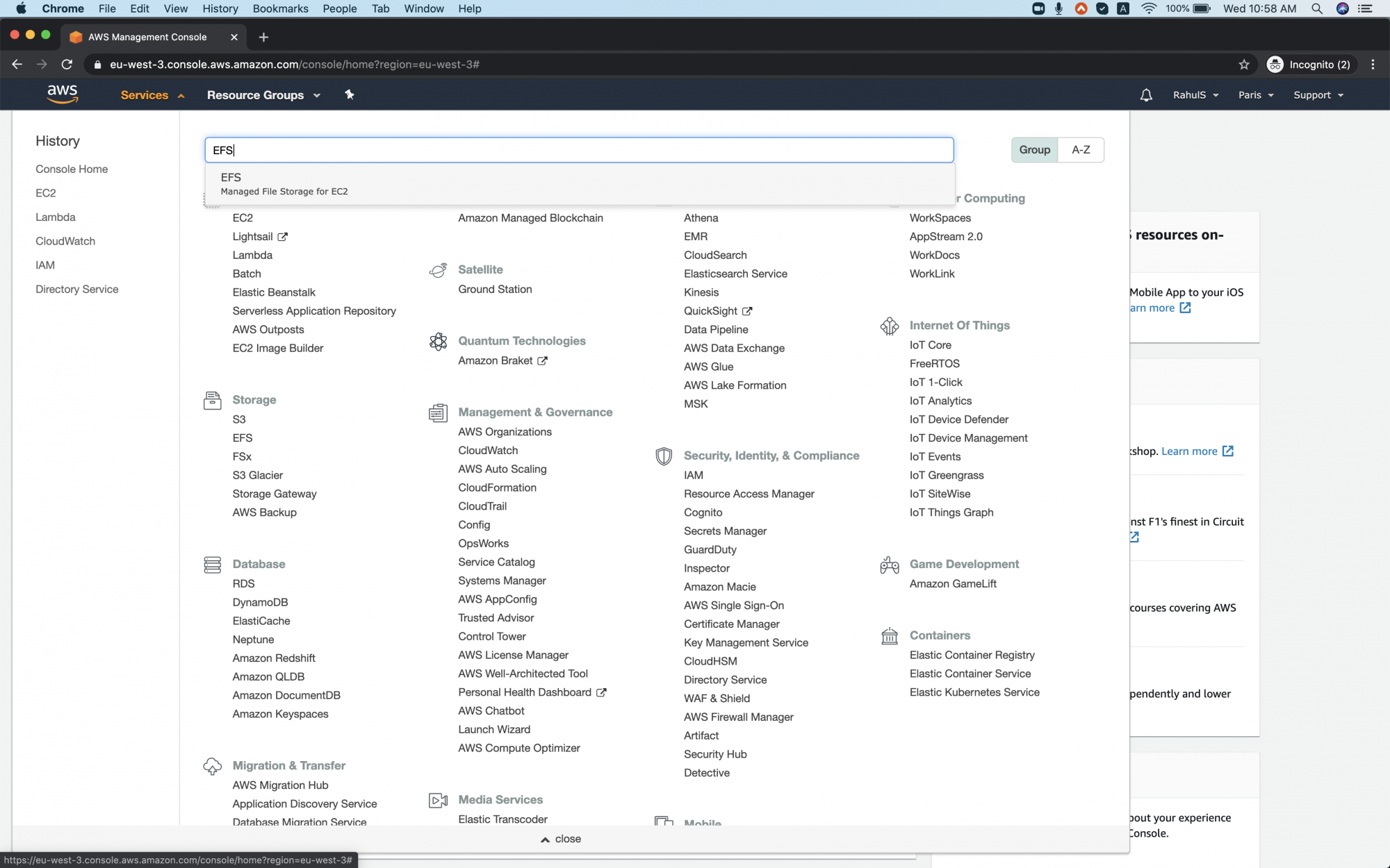 What is EFS (Elastic File System) in AWS and how to use it