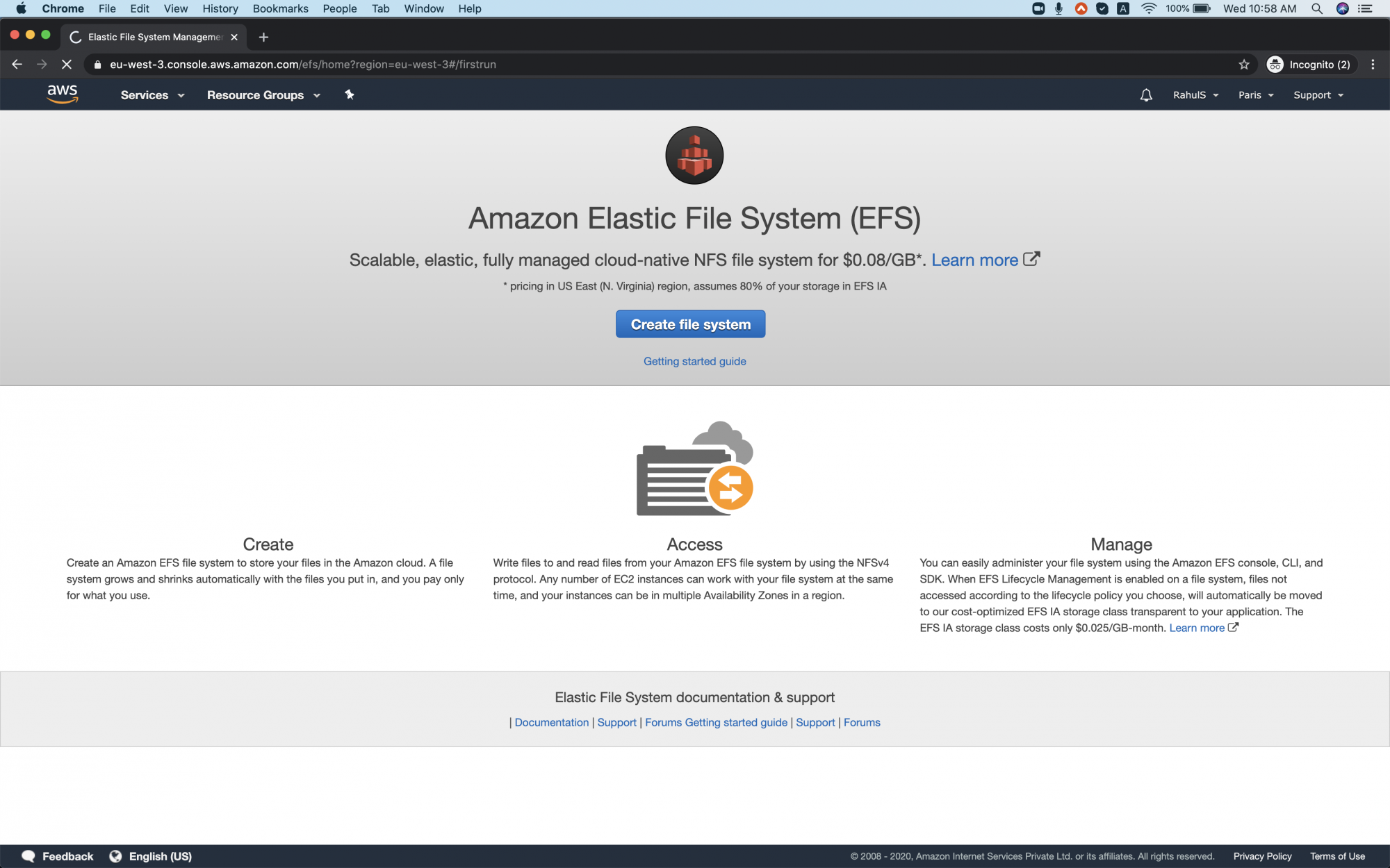 What is EFS (Elastic File System) in AWS and how to use it