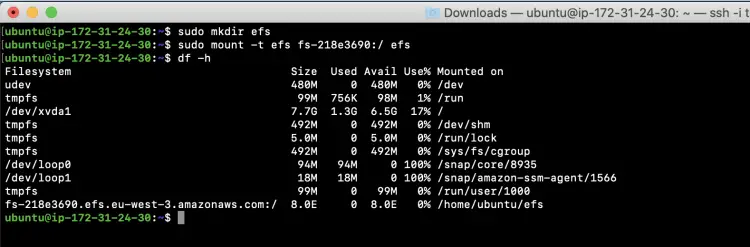 Mount using the EFS mount helper