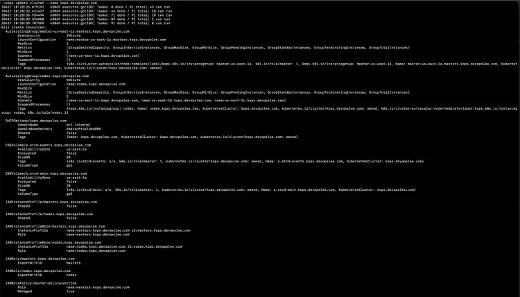 Dry run update cluster